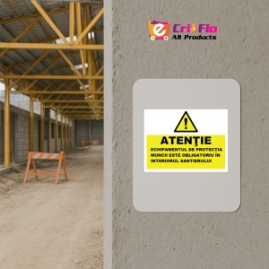 Indicator Echipamentul de protectie este obligatoriu in interiorul santierului, Sticker autocolant - Img 5