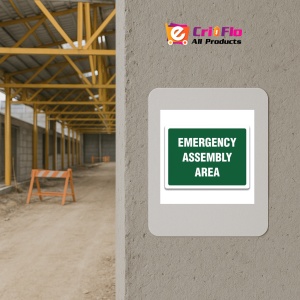 Indicator EMERGENCY ASSEMBLY AREA SIGN, Sticker autocolant - Img 5