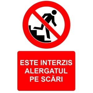 Indicator Este interzis alergatul pe scari indicator de interzicere, Sticker autocolant