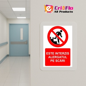 Indicator Este interzis alergatul pe scari indicator de interzicere, Sticker autocolant - Img 5