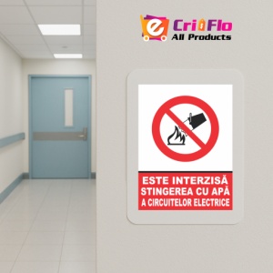 Indicator Este interzisa stingerea cu apa a circuitelor electrice, Sticker autocolant - Img 5