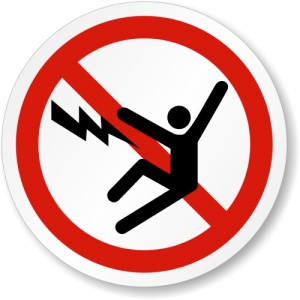 Indicator Eticheta cu simbolul de soc electric, Sticker autocolant