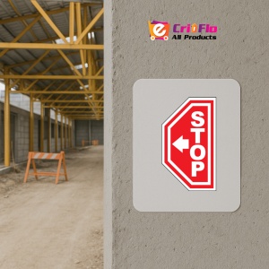 Indicator Eticheta stop pentru podea cu sageata spre stanga, Sticker autocolant - Img 5