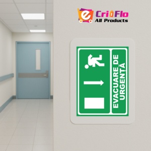 Indicator Evacuare urgenta aici, Sticker autocolant - Img 5