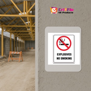 Indicator EXPLOSIVES NO SMOKING SIGN, Sticker autocolant - Img 5