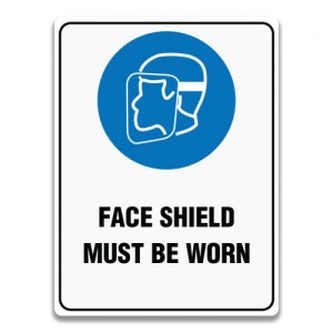 Indicator FACE SHIELD MUST BE WORN SIGN, Sticker autocolant