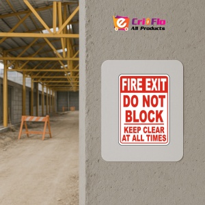 Indicator Fire Exit Do Not Block Keep Clear Sign, Sticker autocolant - Img 5