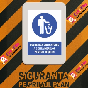 Indicator Folosirea obligatorie a containerelor pentru deseuri, Sticker autocolant - Img 3