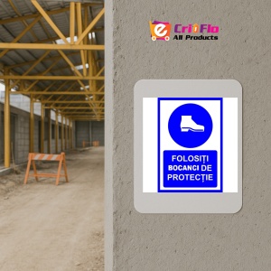 Indicator Folositi bocanci de protectie, Sticker autocolant - Img 5