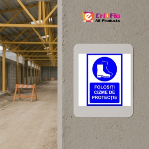 Indicator Folositi cizme de protectie, Sticker autocolant - Img 5