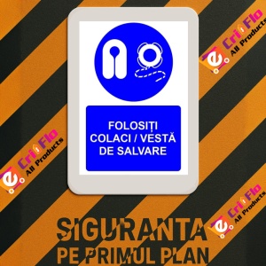 Indicator Folositi colaci vesta de salvare indicator de obligativitate, Sticker autocolant - Img 3