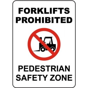 Indicator Forklifts Prohibited Safety Zone Sign, Sticker autocolant