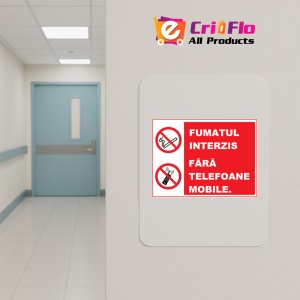 Indicator Fumatul interzis fara telefoane mobile, Sticker autocolant - Img 4