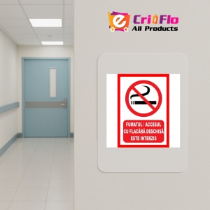 Indicator Fumatul si accesul cu flacara deschisa este interzis, Sticker autocolant - Img 4