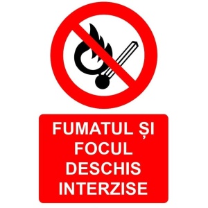 Indicator Fumatul si focul deschis interzise indicator de interzicere, Sticker autocolant