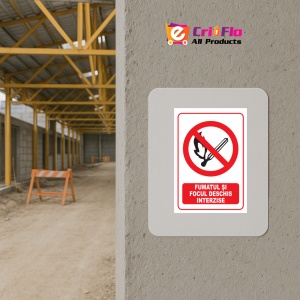 Indicator Fumatul si focul deschis interzise, Sticker autocolant - Img 5