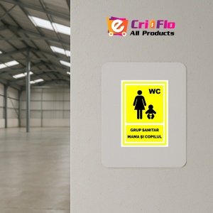 Indicator Galben pentru grup sanitar mama si copilul, Sticker autocolant - Img 3