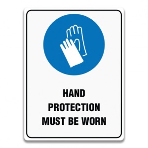 Indicator HAND PROTECTION MUST BE WORN SIGN, Sticker autocolant