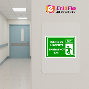 Indicator Iesire de urgenta emergency exit dreapta, Sticker autocolant - Img 4