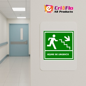 Indicator Iesire de urgenta scari in dreapta jos, Sticker autocolant - Img 4