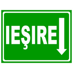 Indicator Iesire in sageata in jos, Sticker autocolant