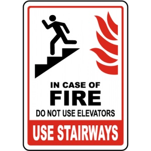 Indicator In Case of Fire Do Not Use Elevator Sign, Sticker autocolant