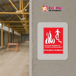 Indicator In caz de incendiu nu utilizati ascensoarele, Sticker autocolant - Img 5