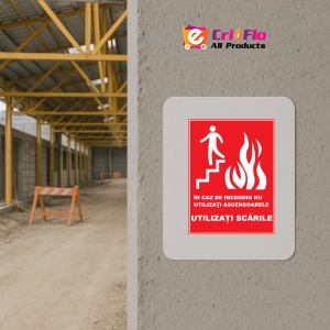 Indicator In caz de incendiu nu utilizati ascensoarele utilizati scarile de iesire, Sticker autocolant - Img 5