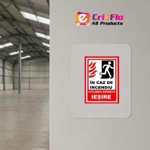 Indicator In caz de incendiu utilizati aceasta iesire, Sticker autocolant - Img 3