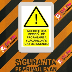 Indicator inchideti usa pericol de propagare a flacarilor in caz de incendiu indicator de avertizare, Sticker autocolant - Img 3
