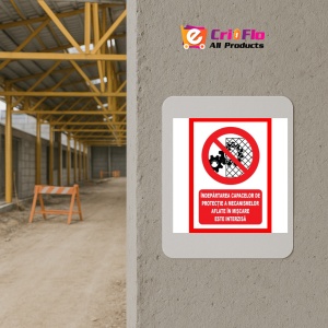 Indicator Indepartarea capacelor de protectie a mecanismelor aflate in miscare este interzisa, Sticker autocolant - Img 5