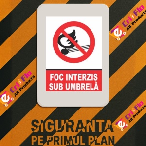 Indicator Indicator foc interzis sub umbrela, Sticker autocolant - Img 3