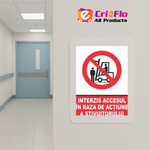 Indicator Indicator interzis accesul in raza de actiune a stivuitorului, Sticker autocolant - Img 5