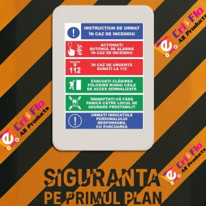 Indicator Inscrtuctiuni de urmat in caz de incendiu, Sticker autocolant - Img 3