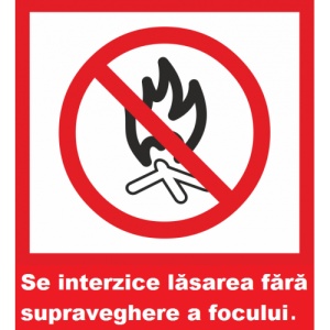 Indicator Interzis foc deschis, Sticker autocolant