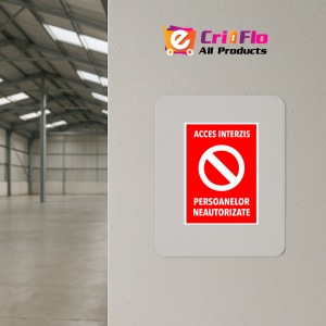 Indicator Interzis persoanelor neautorizate, Sticker autocolant - Img 3
