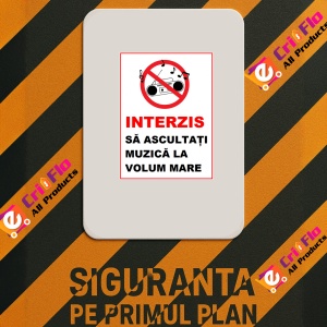 Indicator Interzis sa ascultati muzica la volum mare, Sticker autocolant - Img 2