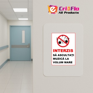 Indicator Interzis sa ascultati muzica la volum mare, Sticker autocolant - Img 4