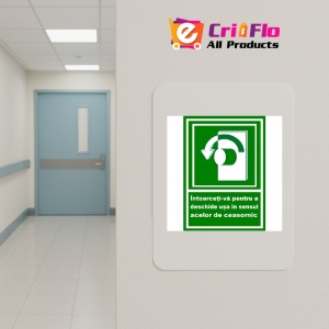 Indicator intoarceti-va pentru a deschide usa in sensul acelor de ceasornic spre stanga, Sticker autocolant - Img 4