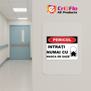 Indicator Intrare numai cu masca de gaze, Sticker autocolant - Img 4
