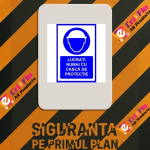 Indicator Lucrati numai cu casca de protectie, Sticker autocolant - Img 2