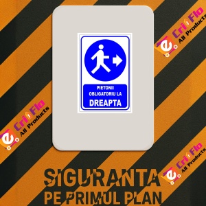 Indicator Ndicator pentru pietonii obligatoriu in dreapta, Sticker autocolant - Img 2
