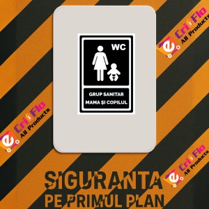 Indicator Negru pentru grup sanitar mama si copilul, Sticker autocolant - Img 2