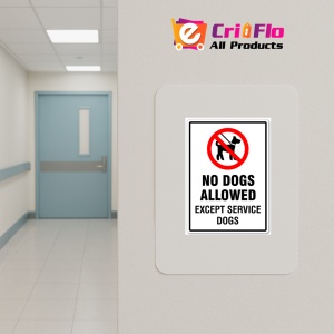 Indicator No Dogs Allowed Except Service Dogs Sign, Sticker autocolant - Img 4