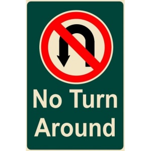 Indicator No turn around, Sticker autocolant