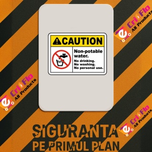 Indicator Non-Potable Water No Drinking Sign, Sticker autocolant - Img 2