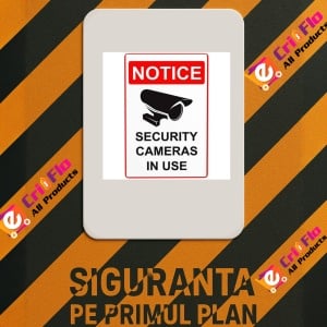Indicator Notice security cameras in use, Sticker autocolant - Img 2