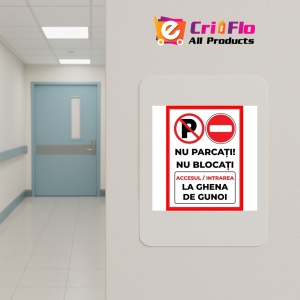 Indicator Nu parcati nu blocati accesul intrarea la ghena de gunoi v1, Sticker autocolant - Img 4