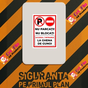 Indicator Nu Parcati Nu Blocati Accesul Intrarea La Ghena de Gunoi, Sticker autocolant - Img 2