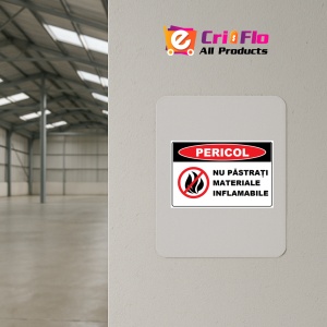 Indicator Nu pastrati materiale inflamabile, Sticker autocolant - Img 3